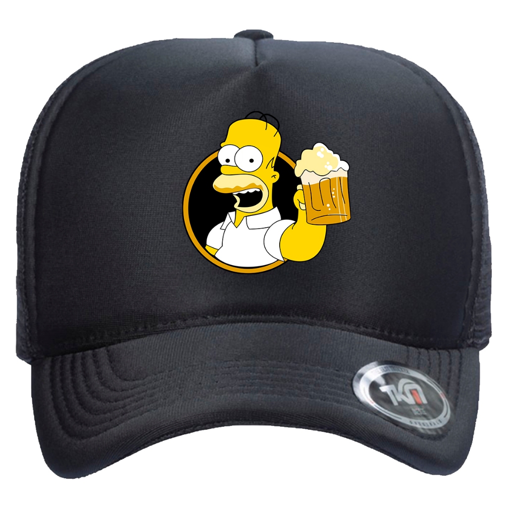 Boné Trucker Telinha Aba Curva Homer Simpsons Beer Ceva Tkm | Shopee Brasil
