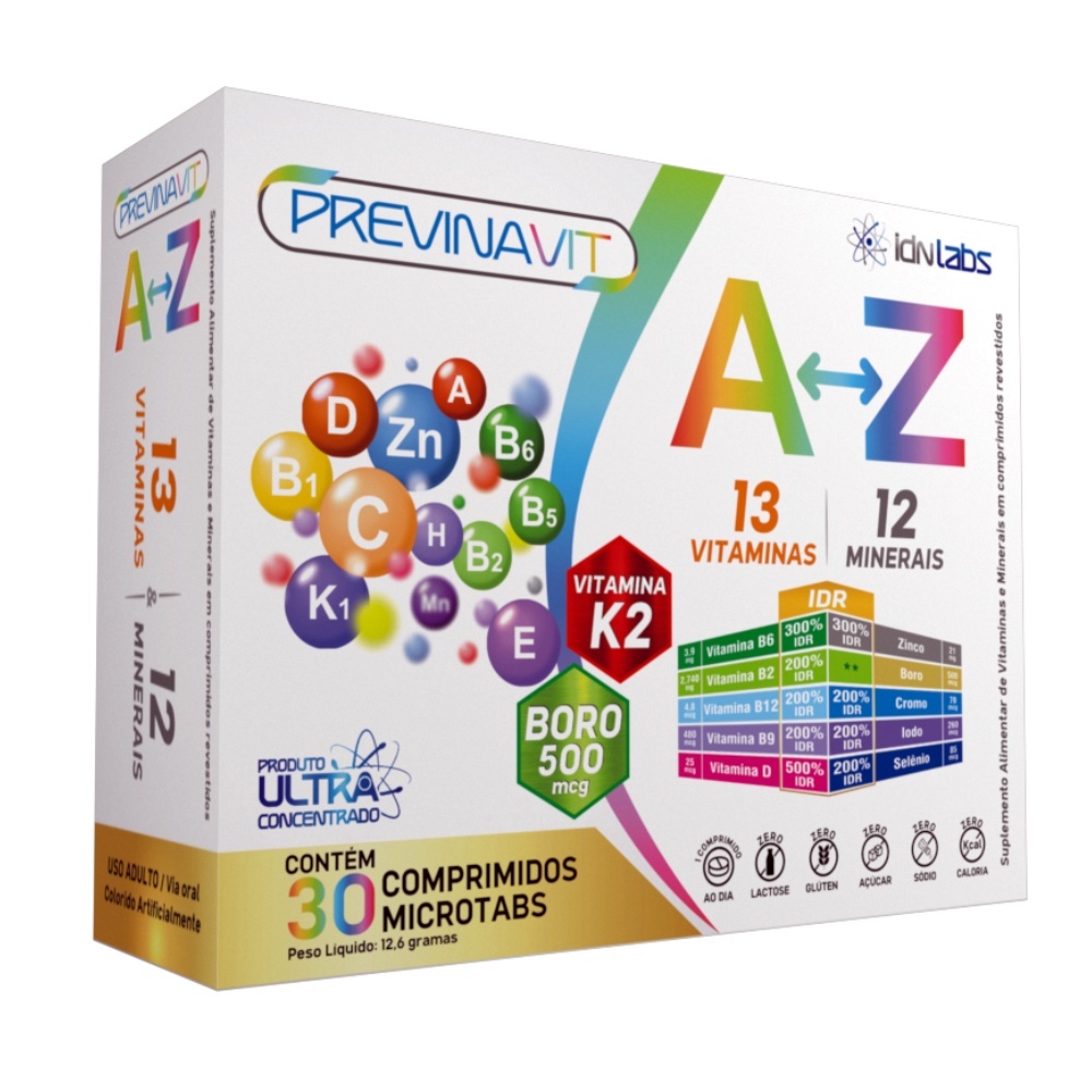 Previnavit Polivitamínico A-Z - 30 comprimidos microtabs | Shopee Brasil
