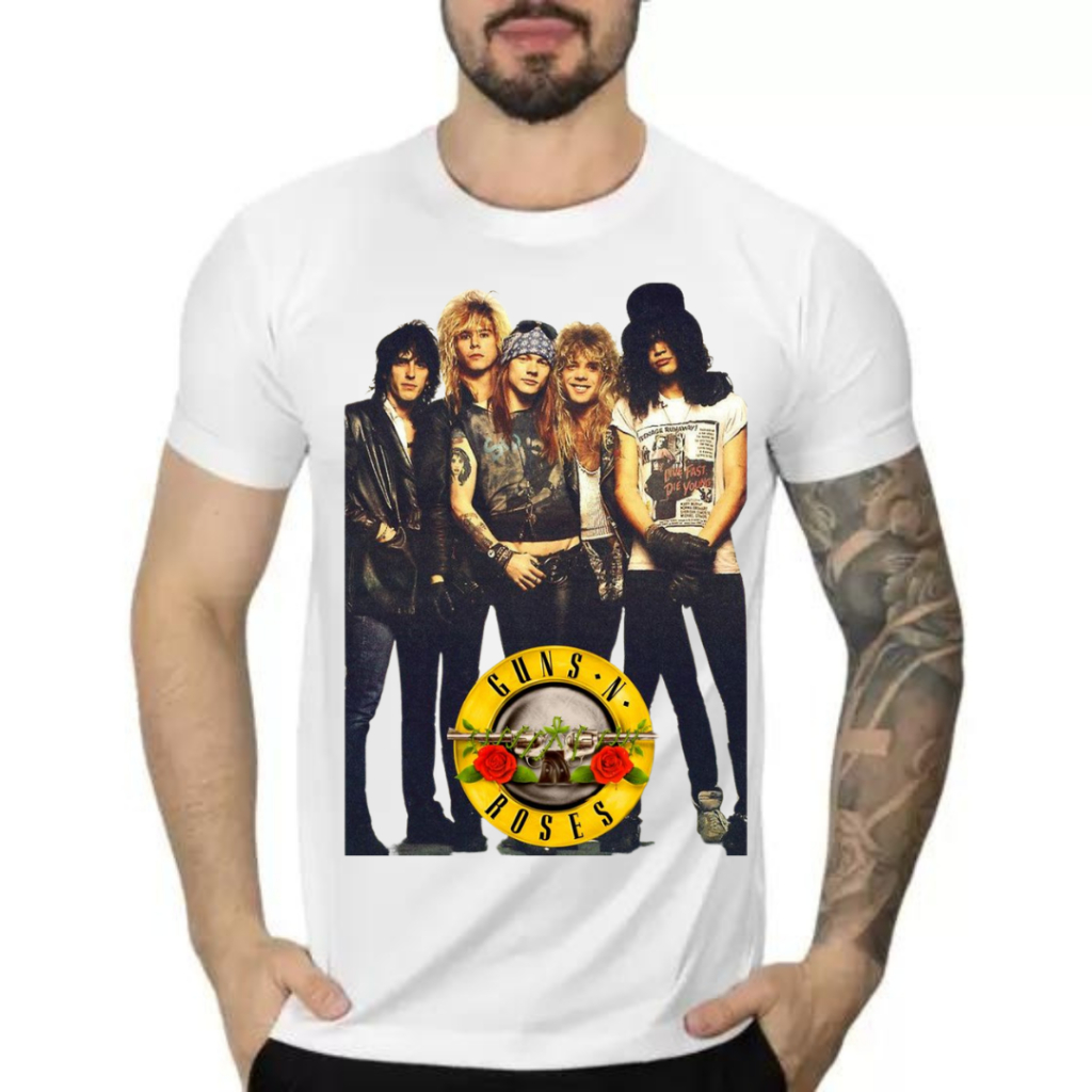 Linda Camiseta-camisa Guns n roses Banda de Rock Axl T-shirt Blusa
