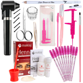 Kit profissional designer de sobrancelhas henna paquimetro e acessórios pronta entrega