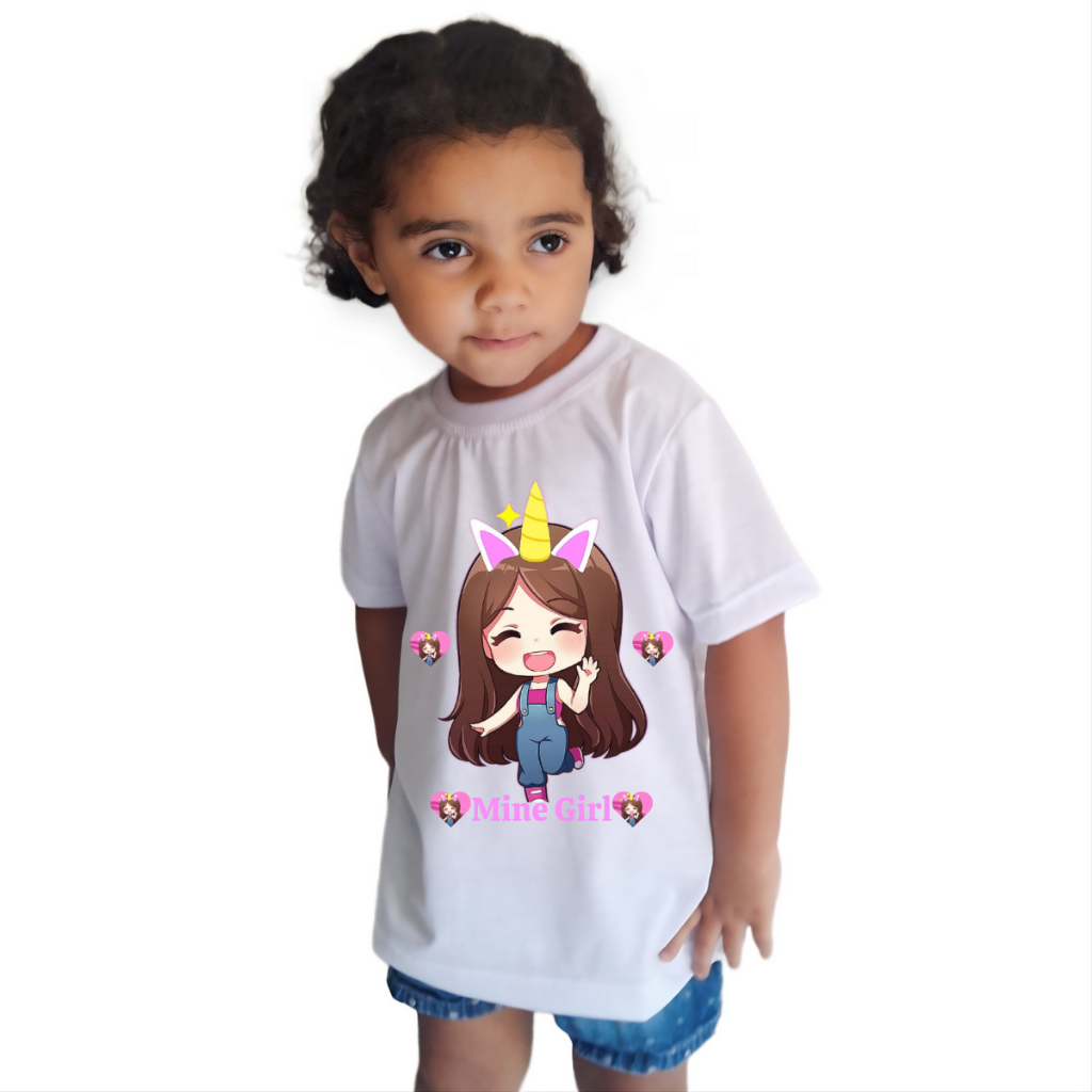 Camisa Camiseta Julia Minegirl Infantil Mineblox Roblox Game Jogo Exclusiva  Personalizada