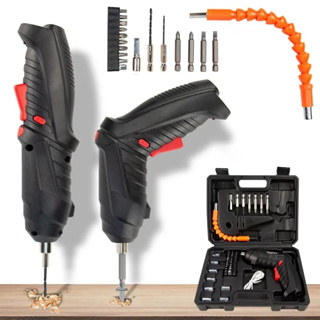 Kit Parafusadeira Furadeira Elétrica Bivolt 48 Pçs Sem Fio Usb Multiuso