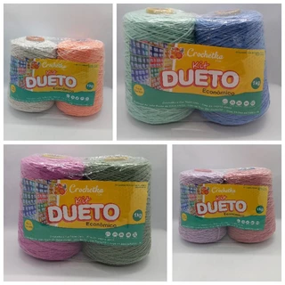 Barbante Dueto Crochétka 1kg fio 6, 500g de  cada cor. em Oferta na Shopee
