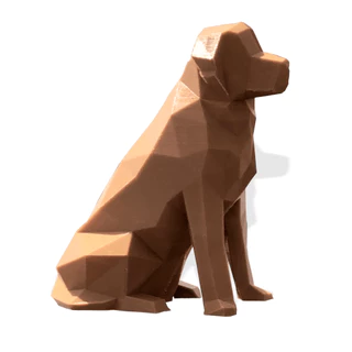 Estatueta Golden Retriver Low Poly - Geométrico - Tam P