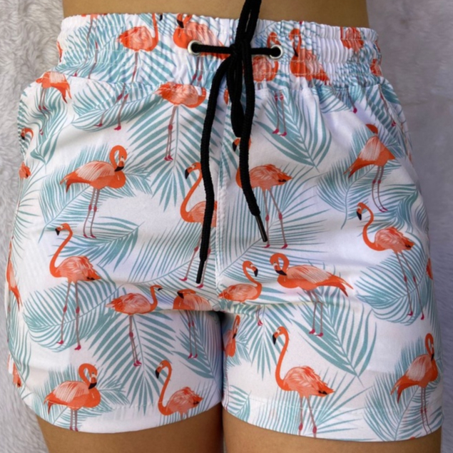 Shorts Feminino Curto Praia Piscina Plus Size Lycra Elastano