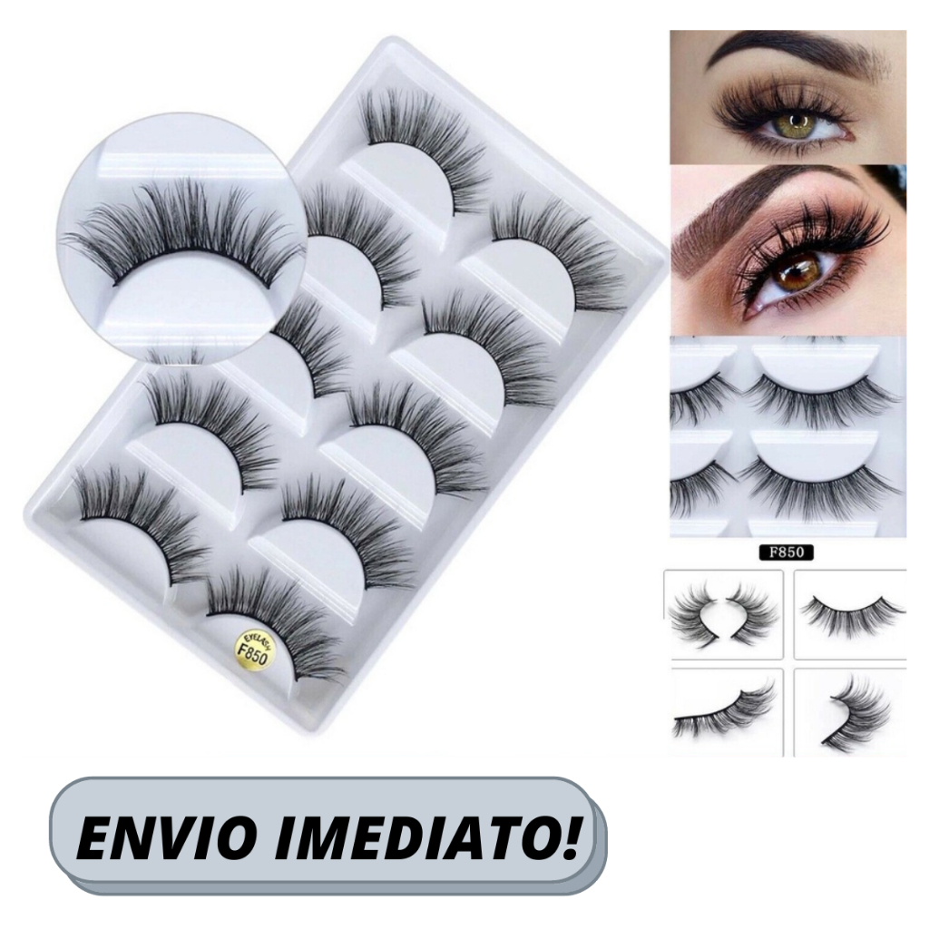Cilios Postiços Cartela Volume Russo Delicados Boneca Drag Mink 3D ...
