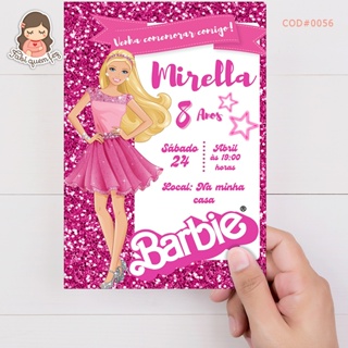 Convite Aniversário Barbie Princesa em 2023  Aniversário da barbie, Convite,  Barbie princesa