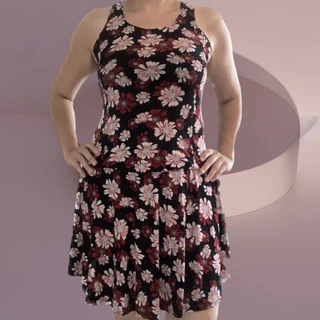 vestido feminino soltinho saia godê malha fria liganete elastico na cintura vestido verão 404