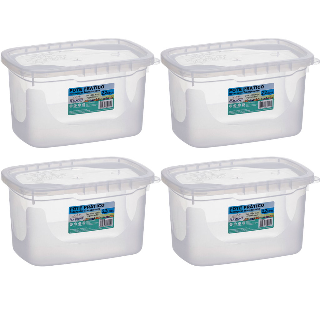 Pote Pratico 2,200ml, marmita, alimentos, mantimentos (kit 1, 2 e 4)