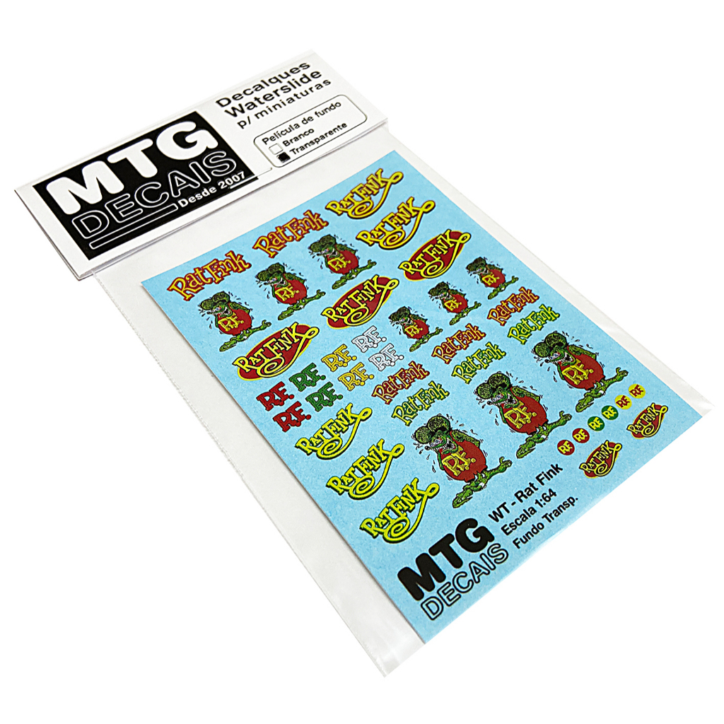 Decalcomanie Per Hot Wheels Scala 1:64 &ndash; Ratfink V2 Bianco Su Toner JC-9375