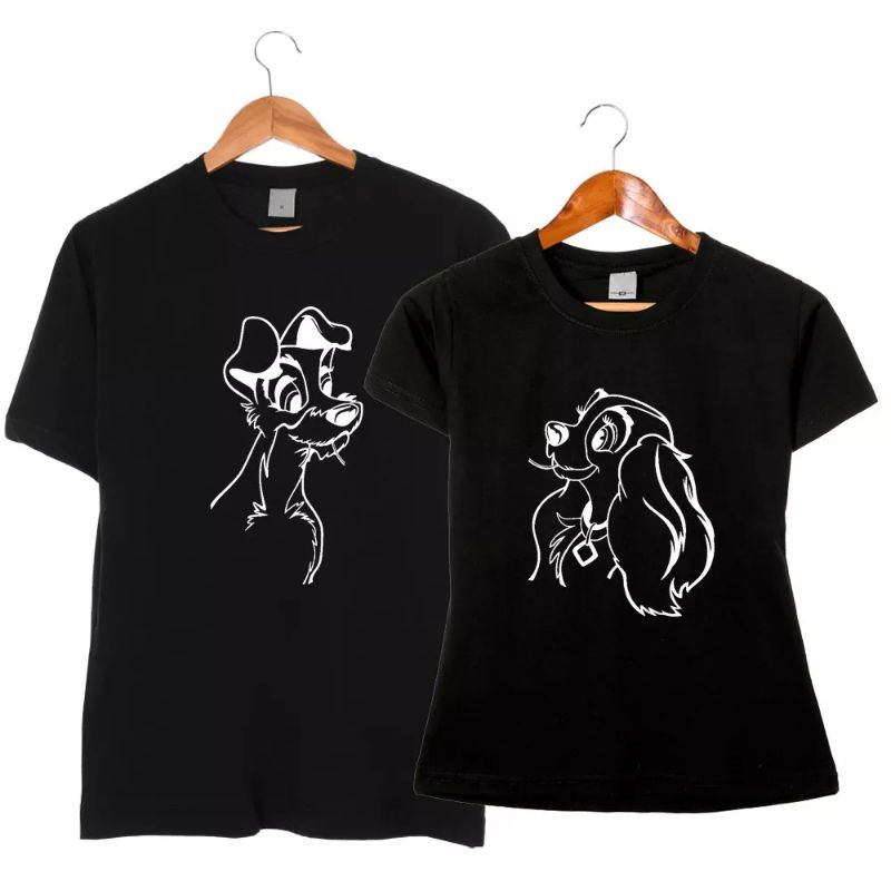 Kit Camisetas Casal Namorados Disney a Dama e o Vagabundo