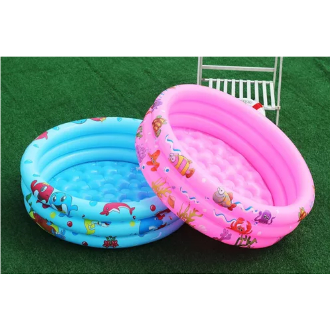 Piscina Inflável Redonda 3 Anéis 100 Lt Crianças Summer Fun 80cm/120m/150cm