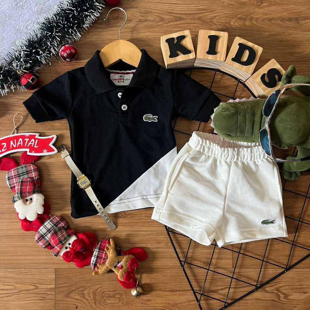 Conjunto Polo infantil beb calor menino camisa polo mais short