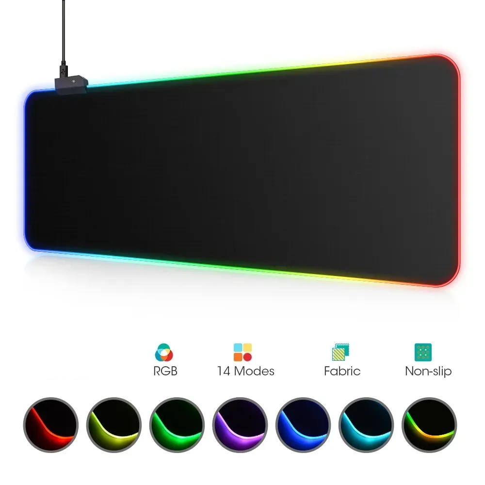 Luz Led Mousepad Rgb Teclado Capa De Mesatapete Superfície Colorida