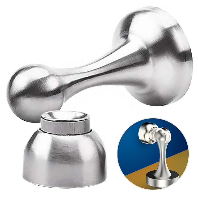 Trava Porta Magnético Inox Escovado Prendedor Imã Fixador