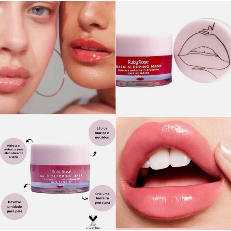 Balm Sleeping Mask Ruby Rose Máscara Hidratante Lábios Shopee Brasil 0005