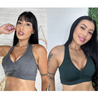 Top Fitness Kit 2 Peças Academia Top Fitness Feminino para Malhar Moda Academia nadador sem bojo Top Cropped dia a dia