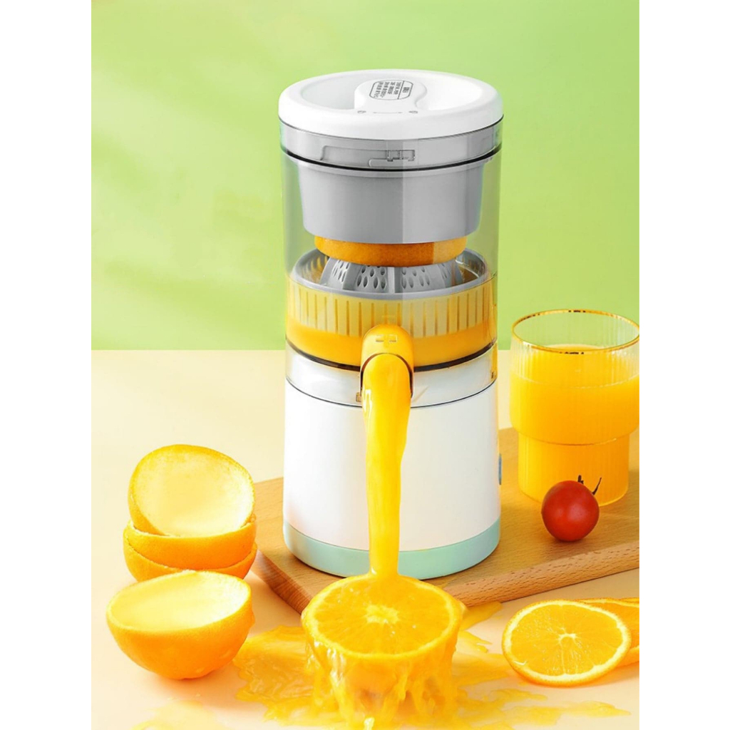 Espremedor Elétrico Laranja Limão Frutas 400ML p/ Fazer Sucos USB Recarregável Inox