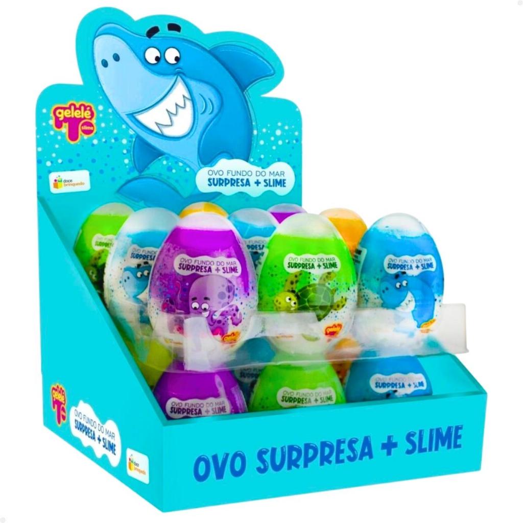 Brinquedo Gelelé 18 Unidades Ovo Surpresa Fundo do Mar Massinha Slime