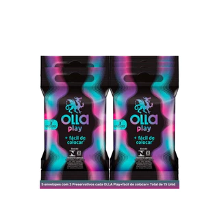 Kit 15 Preservativo masculino camisinha Lubrificado Olla Play + Fácil De Colocar