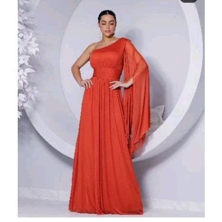 Vestido madrinhas de casamento sem brilho 1 manga capa terracota rose lilás serenity verde menta rose ou lilás