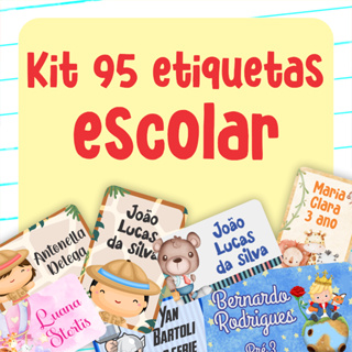 Kit Etiquetas Material Escolar - 95unidades