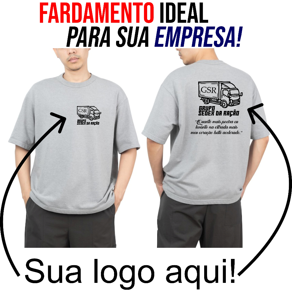 Camisa Camiseta Personalizada com Fotos, Desenhos, Frases e Logos