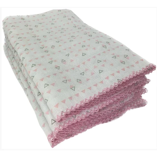 5 Fralda De Pano Cremer 70x70cm Com Crochê em Oferta na Shopee