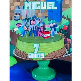 bolo minecraft chantilly #bolodecorado #bolominecraft #festaminecraft