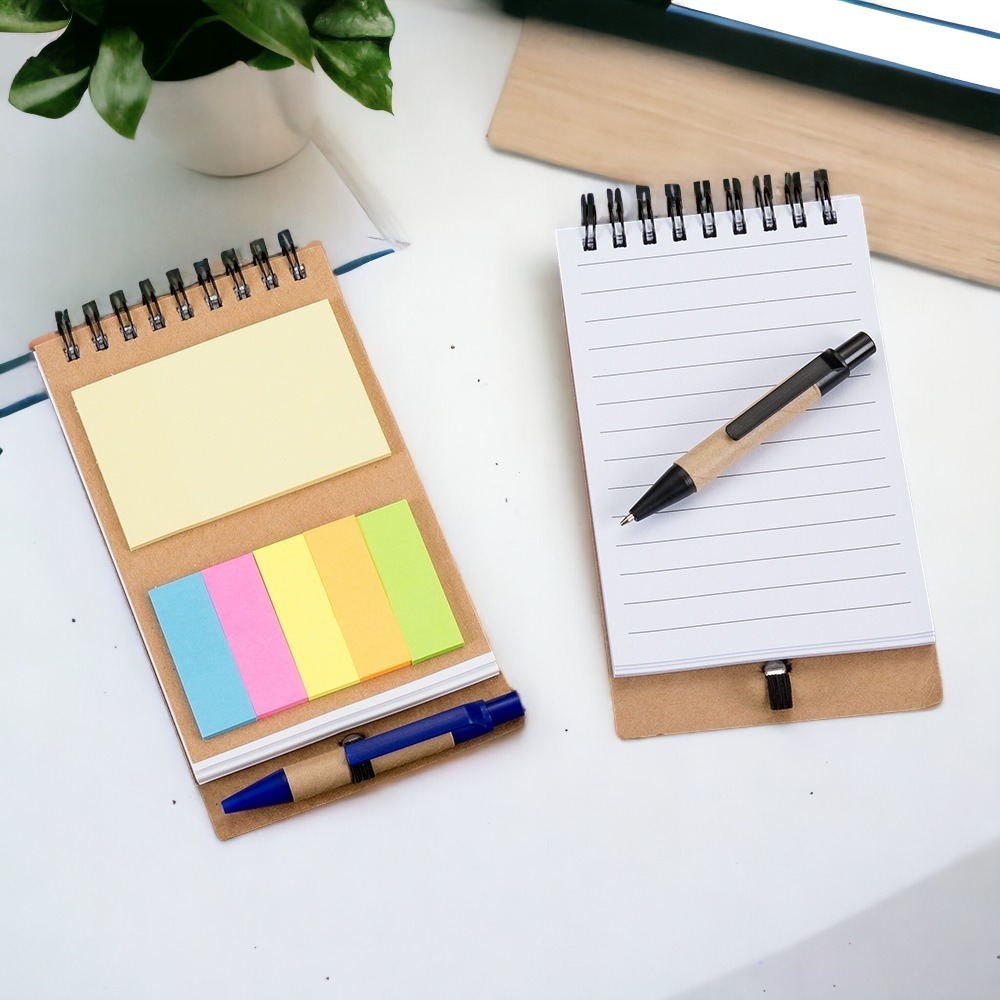 Bloco De Anotações Tipo Caderno Caderneta Ecológico Com mini Caneta Ecológica