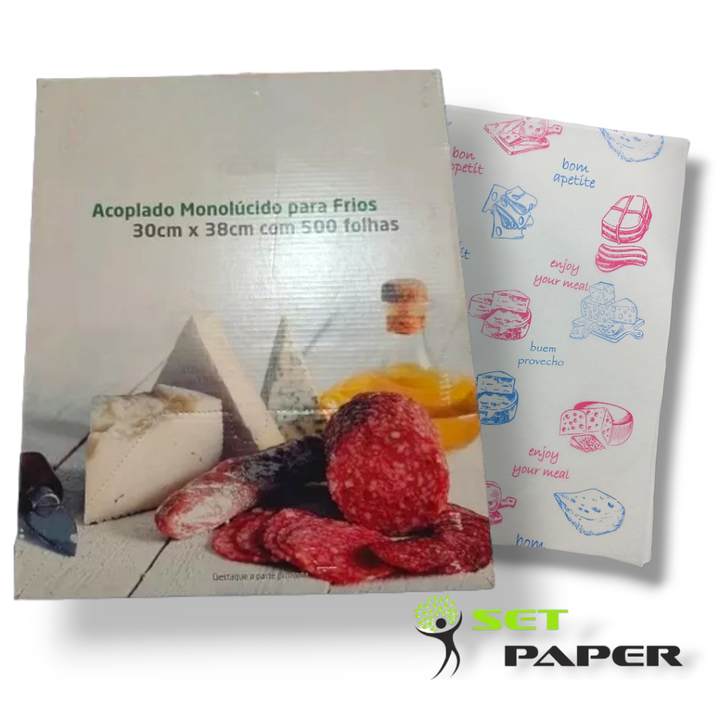 Papel Acoplado Mono Gourmet para Frios 30x38cm 500 Folhas | Shopee Brasil