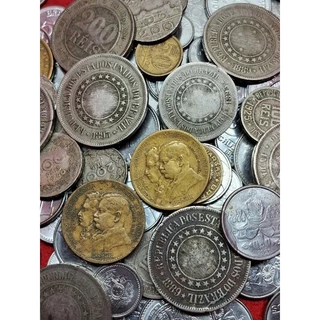 Moeda Antiga Nacional Anômala Cunho Quebrado Rachado Trincado - Moedas com Anomalias e Erros Diversos para Coleção Numismática
