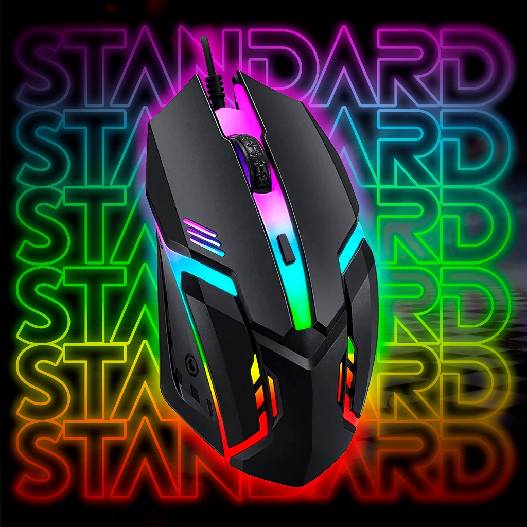 Mouse Gamer Led RGB 1600DPI Profissional Precisão DPI Ajustável USB Com Fio