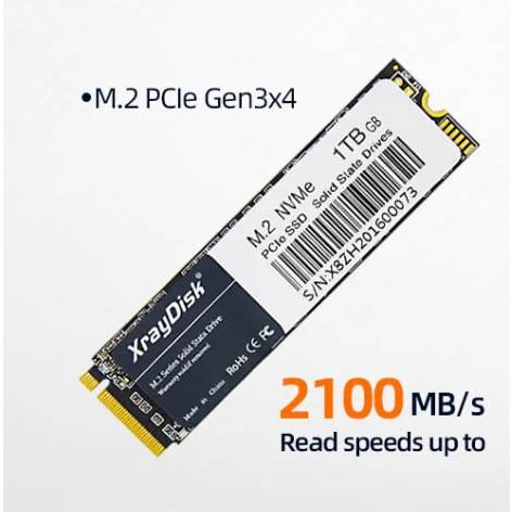 SSD XRAYDISK PRO NVMe PCIe3.0 512 GB e 1 TB, até 3200 Mbs, DESKTOP