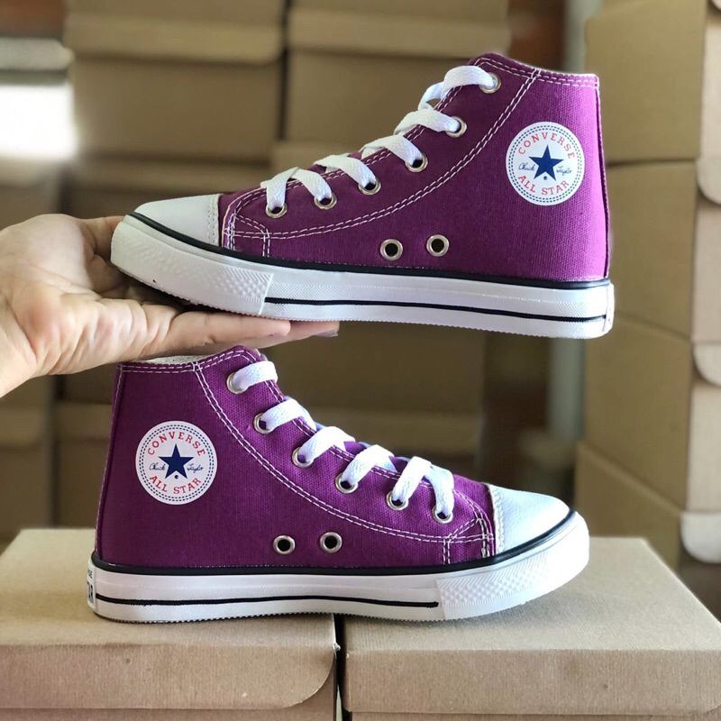Tênis All In Star Infantil Botinha COR NOVA Menina Escolar Roxo ...