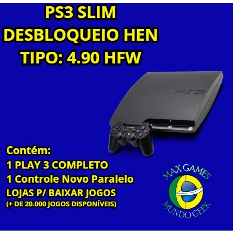 Console Playstation 3 Super Slim 250GB 2 Controles e 45 Jogos - Sony - Loja  Sport Games