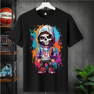 Camiseta Masculina Streetwear Algodão Premium Adulto infantil Plus Size Caveira Skull Swag