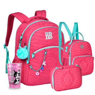 Coleção Rebecca Bonbon Mochila Estojo E Lancheira Soft Com Copo Rb 550Ml