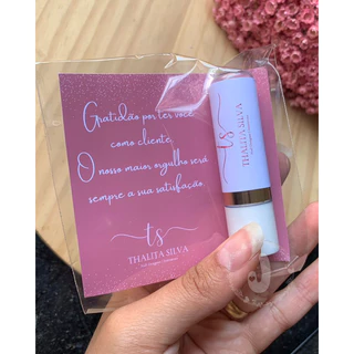 Batom manteiga de cacau + card personalizado Mimo, lembrancinha 10un
