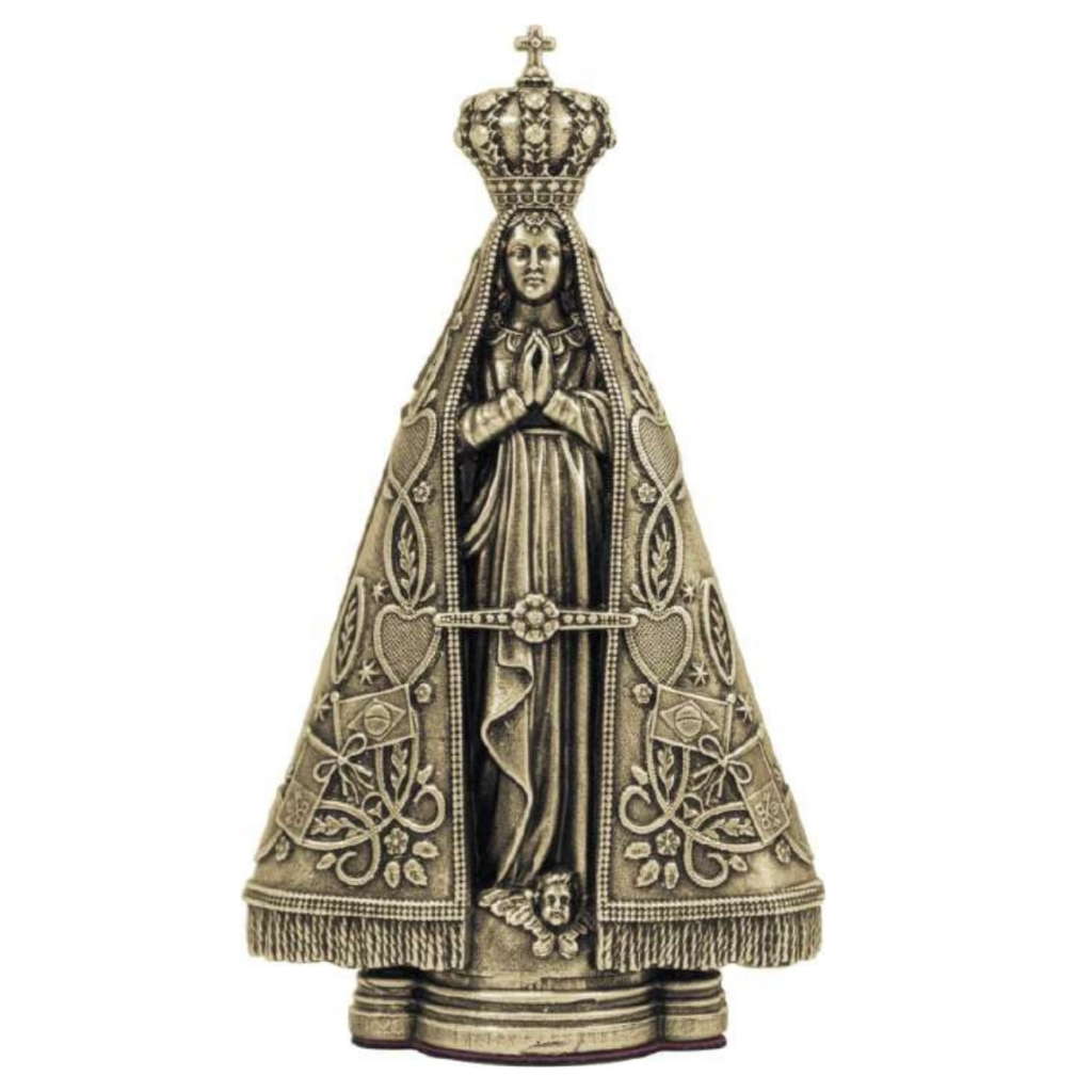 Imagem Nossa Senhora Aparecida Metal Envelhecido 8.5 Cm