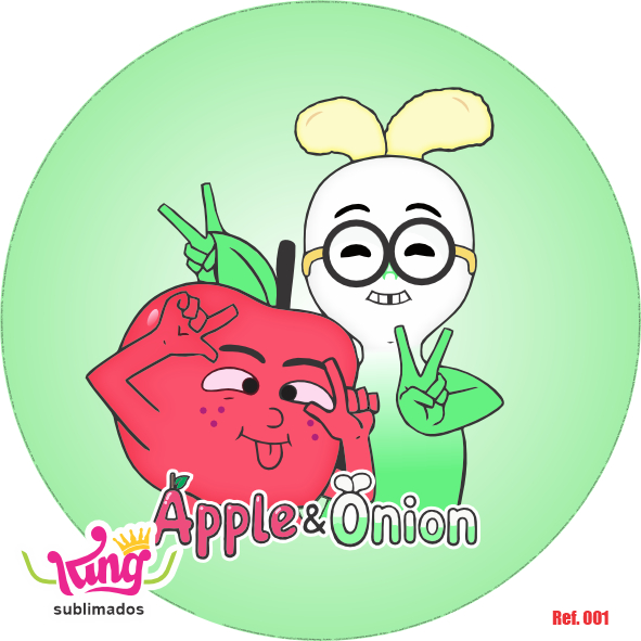 Painel Redcondo Maçã e Cebola, Painel sublimado , tecido, Painel Redono