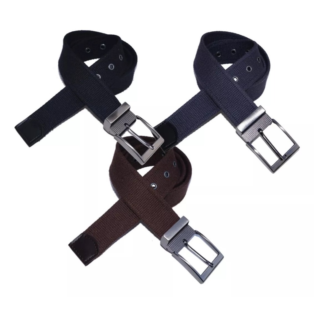 Kit 3 Cintos em Lona Premium Masculino C/Regulagem Fivela Grande ...