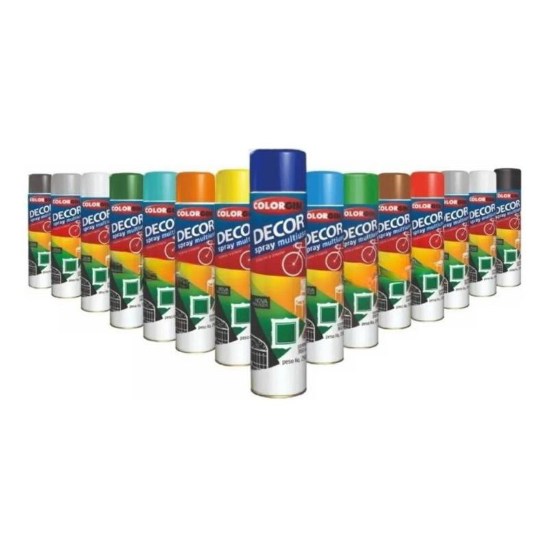 Tinta Spray COLORGIN Linha Decor Multiuso 250g 360ml- Variedade de ...