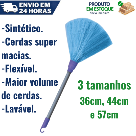 Espanador De Pó Em Fibra Sintético Nomo Mix - 36cm, 44cm, 57cm limpa pó, poeira, armário, moveis, multiuso
