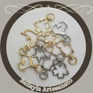 Mosquetão Fecho de Coração/ Estrela 4 cm/20mm, 11 ou 14 unidades Chaveiros