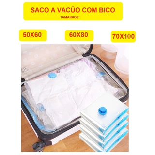 Saco Sacos A Vácuo Organizadores Organizador 50X60 60X80 70X100 Para Viagem Prático E Fácil Vários Tamanhos Á Escolha em Oferta na Shopee