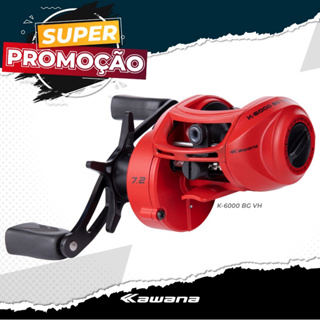 Carretilha Kawana K-6000 BG 6 Rolamentos Esquerda Vermelha