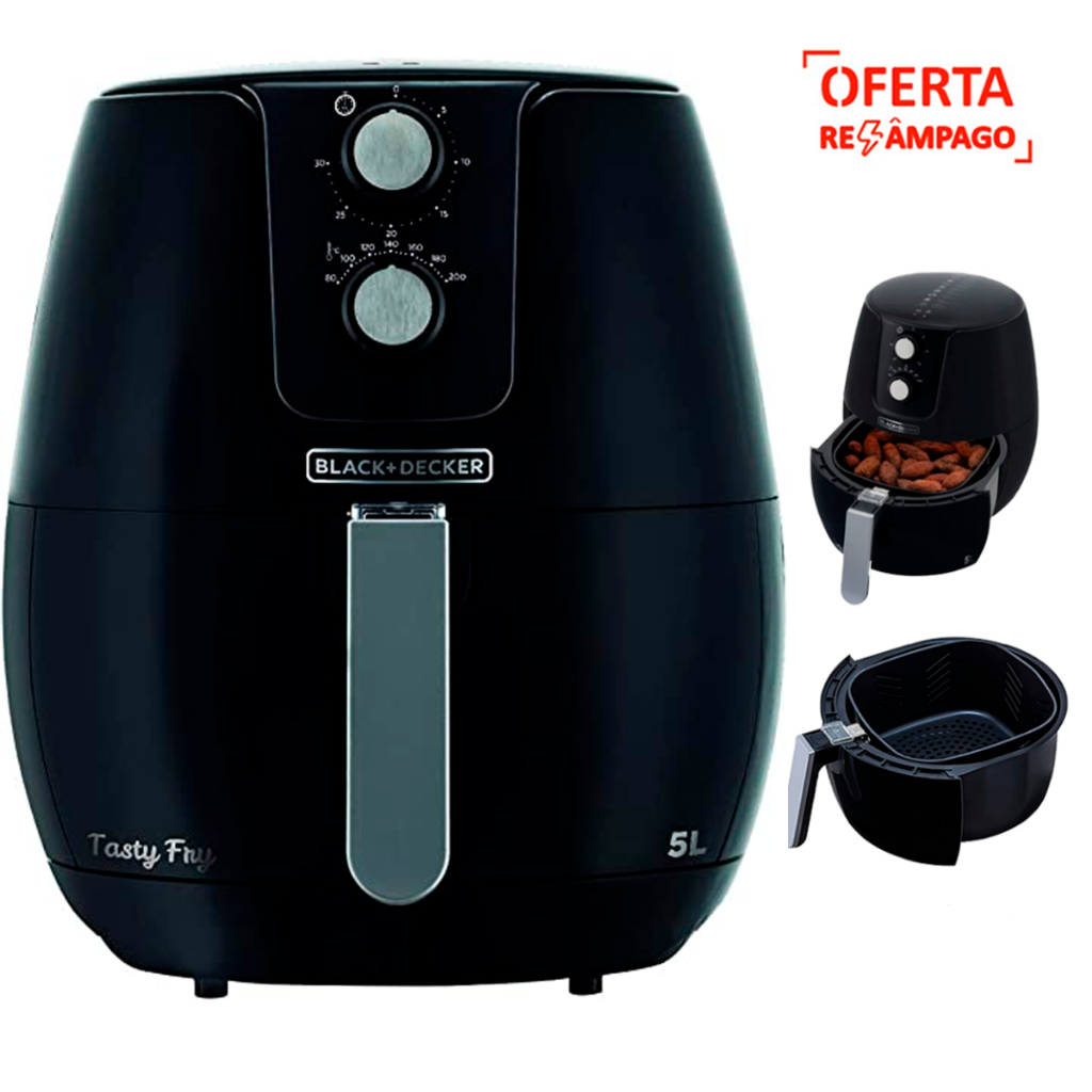 Fritadeira Air Fryer Inox Compact 4,6L Oster Sem Óleo 127V na