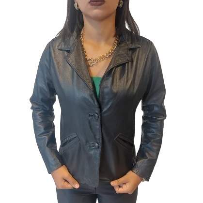 Blazer Feminino em couro legítimo