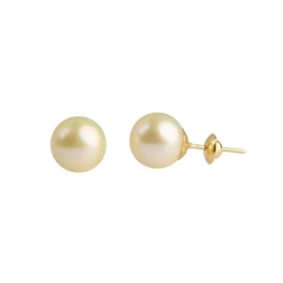 Brinco em ouro 18k pérola 08mm adulto com certificado de garantia